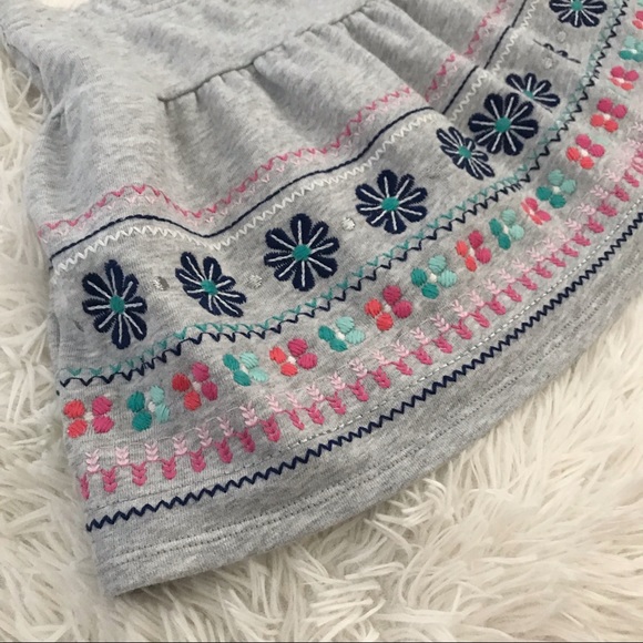 💐 Gymboree Girl Floral Gray Flare Skirt 💐 - Picture 2 of 3